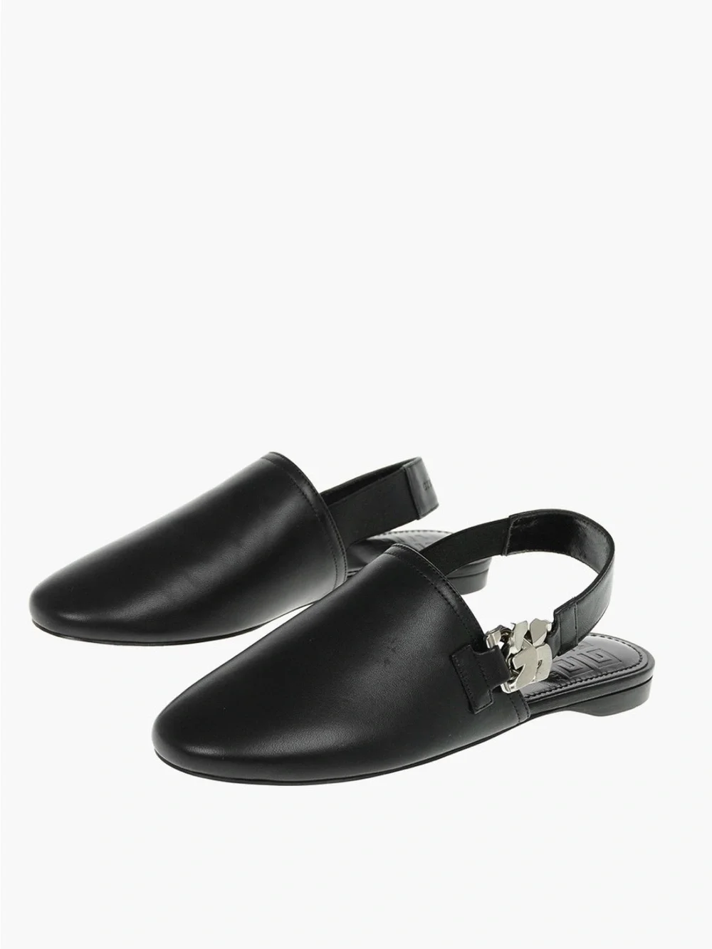 Givenchy Black Leather Slip-On Loafer with Silver Hardware